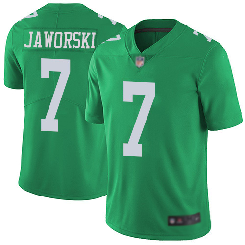 Men Philadelphia Eagles #7 Ron Jaworski Limited Green Rush Vapor Untouchable NFL Jersey Football->women nfl jersey->Women Jersey